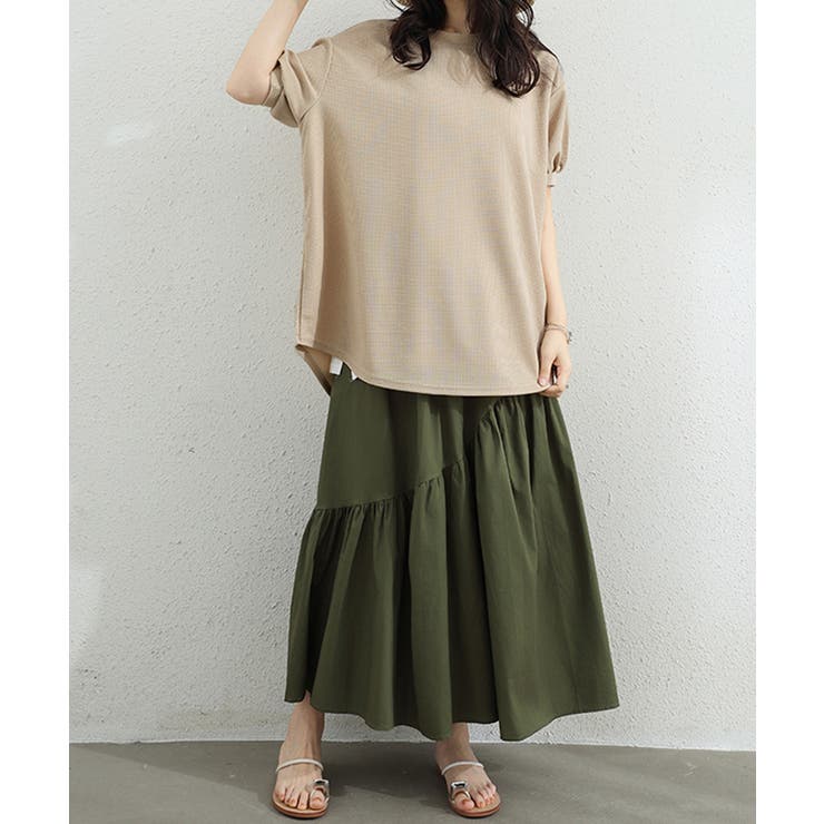 大人可愛いワッフルプルオーバー パフスリーブ体型カバートップス カジュアル | SUNSHINE CLOSET | 詳細画像5 