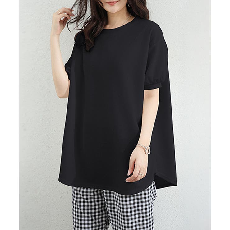 大人可愛いワッフルプルオーバー パフスリーブ体型カバートップス カジュアル | SUNSHINE CLOSET | 詳細画像6 