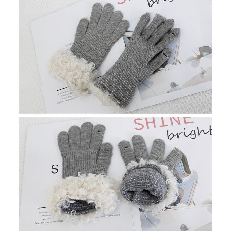 スマホ対応手袋 暖かい ボア袖グローブ冬 | SUNSHINE CLOSET | 詳細画像18 