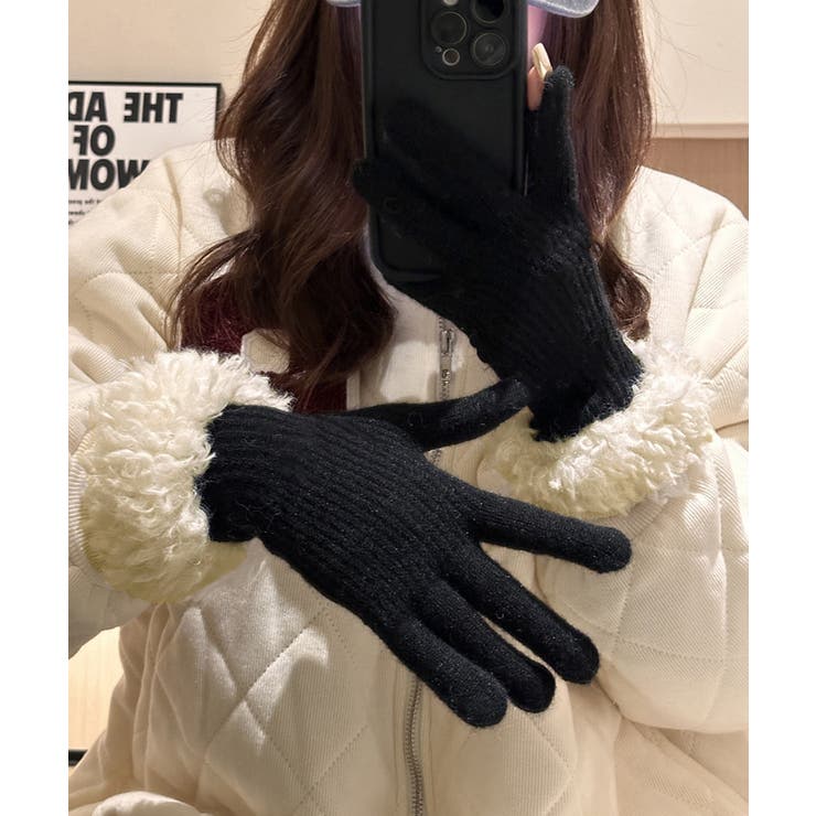 スマホ対応手袋 暖かい ボア袖グローブ冬 | SUNSHINE CLOSET | 詳細画像3 
