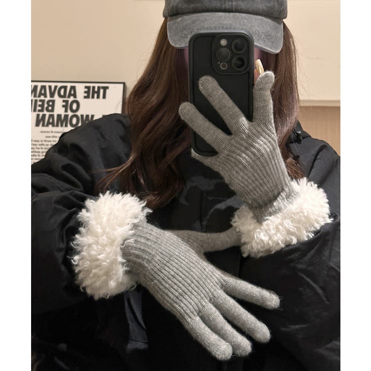 スマホ対応手袋 暖かい ボア袖グローブ冬 | SUNSHINE CLOSET | 詳細画像4 