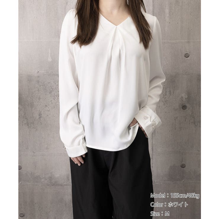光沢感シャツブラウス入学式入園式卒園式 フェミニンブラウスきれいめ とろみシャツ | SUNSHINE CLOSET | 詳細画像12 