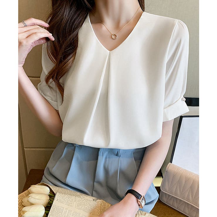 タックブラウスきれいめ オフィスブラウス 上品 | SUNSHINE CLOSET | 詳細画像3 