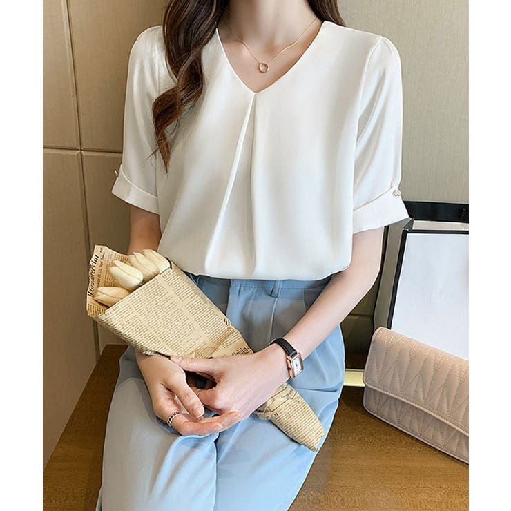 タックブラウスきれいめ オフィスブラウス 上品 | SUNSHINE CLOSET | 詳細画像4 