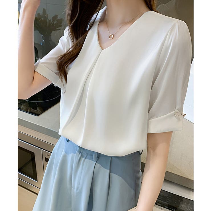 タックブラウスきれいめ オフィスブラウス 上品 | SUNSHINE CLOSET | 詳細画像6 