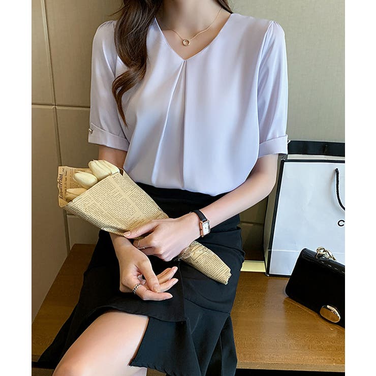 タックブラウスきれいめ オフィスブラウス 上品 | SUNSHINE CLOSET | 詳細画像8 