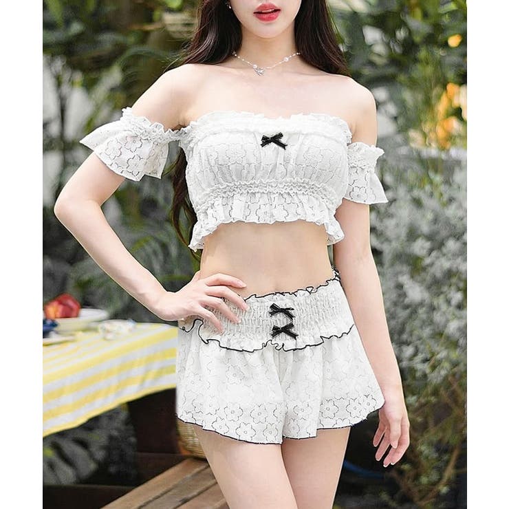 フリル セパレート水着 リボンオフショルダービキニ | SUNSHINE CLOSET | 詳細画像3 