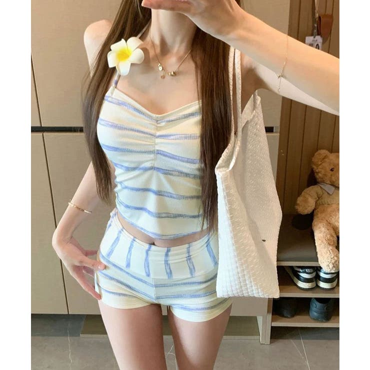 タンキニ風水着レディース ホルターネックビキニトップス ハイウエストショートパン… | SUNSHINE CLOSET | 詳細画像5 