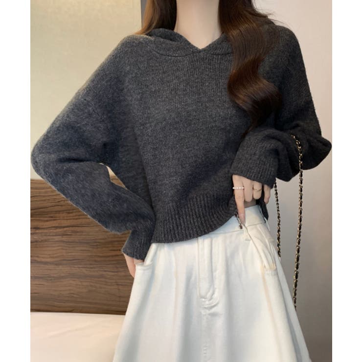 ニットパーカーフード付き ニットセーター | SUNSHINE CLOSET | 詳細画像13 