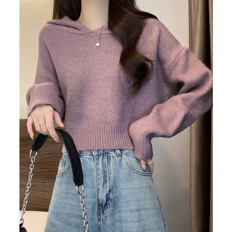 ニットパーカーフード付き ニットセーター | SUNSHINE CLOSET | 詳細画像17 