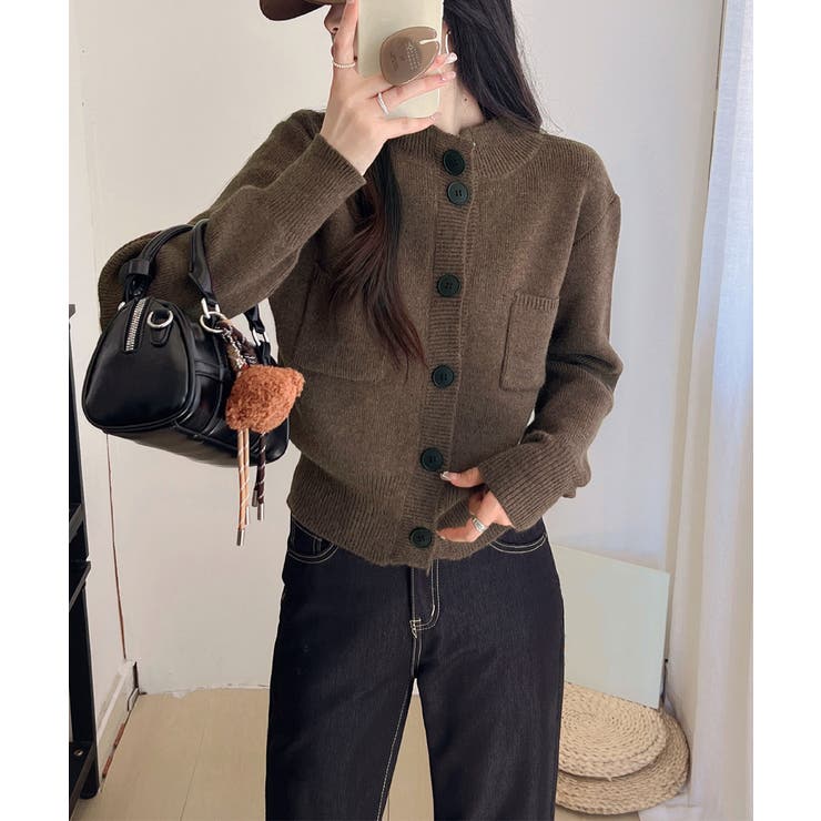 ショート丈ニットカーディガンポケット付き | SUNSHINE CLOSET | 詳細画像2 