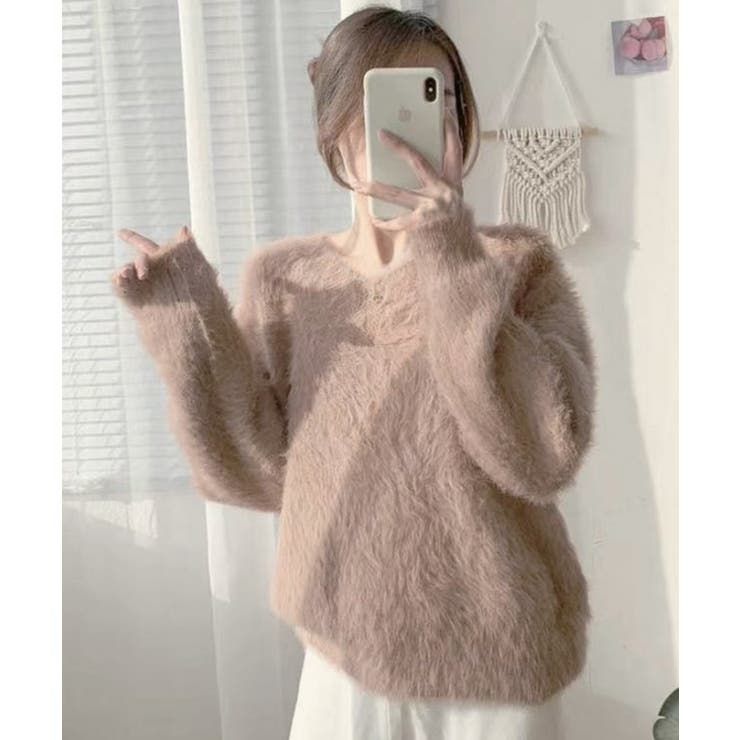 シャギーニットトップスふわふわニット秋冬 | SUNSHINE CLOSET | 詳細画像10 