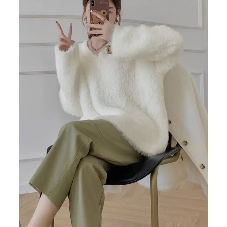 シャギーニットトップスふわふわニット秋冬 | SUNSHINE CLOSET | 詳細画像23 