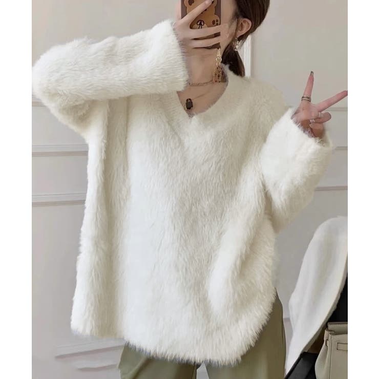 シャギーニットトップスふわふわニット秋冬 | SUNSHINE CLOSET | 詳細画像24 