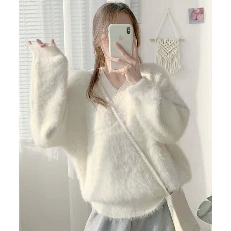 シャギーニットトップスふわふわニット秋冬 | SUNSHINE CLOSET | 詳細画像3 