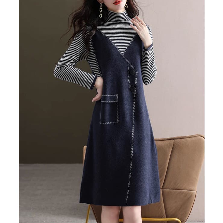 レイヤード風ニットワンピース レディース | SUNSHINE CLOSET | 詳細画像11 