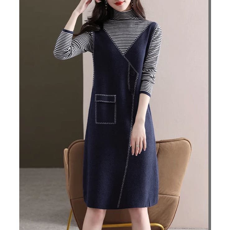 レイヤード風ニットワンピース レディース | SUNSHINE CLOSET | 詳細画像12 