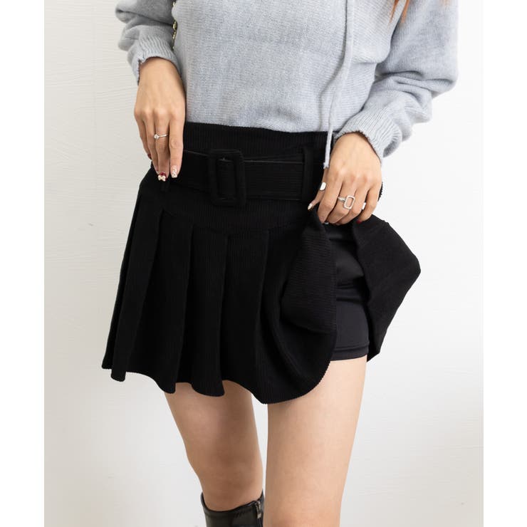 プリーツスカートコーデュロイミニスカート[品番：AGCW0006146