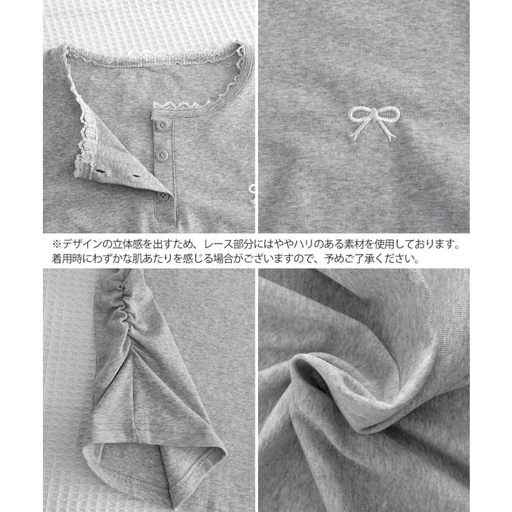 レディース ヘンリーネック半袖T リボン刺しゅうタイトトップス | SUNSHINE CLOSET | 詳細画像27 