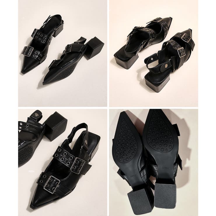 チャンキーヒールパンプスレディース 歩きやすいバックストラップパンプスモード系バ… | SUNSHINE CLOSET | 詳細画像17 