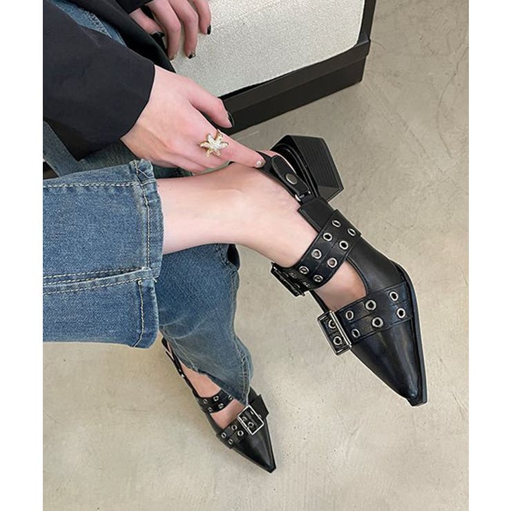 チャンキーヒールパンプスレディース 歩きやすいバックストラップパンプスモード系バ… | SUNSHINE CLOSET | 詳細画像3 