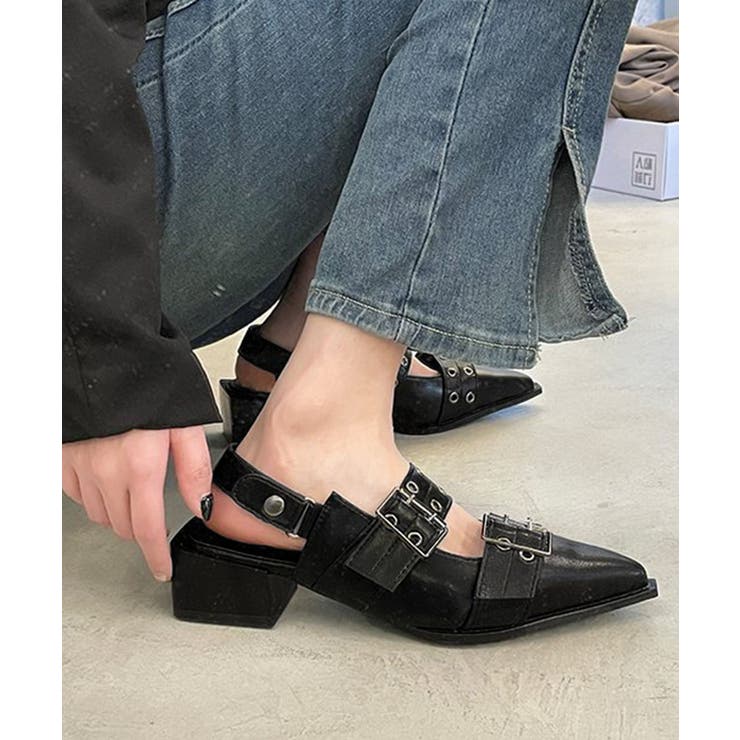 チャンキーヒールパンプスレディース 歩きやすいバックストラップパンプスモード系バ… | SUNSHINE CLOSET | 詳細画像4 