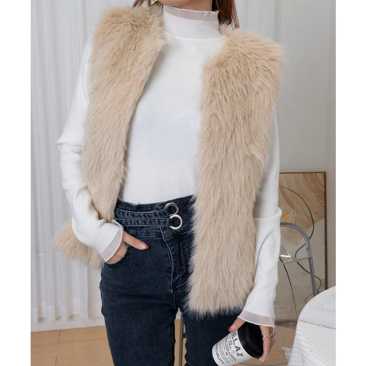 フェイクファーベスト ふわふわファージレ | SUNSHINE CLOSET | 詳細画像14 