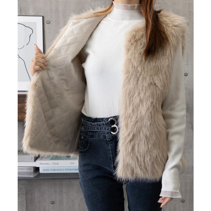 フェイクファーベスト ふわふわファージレ | SUNSHINE CLOSET | 詳細画像15 