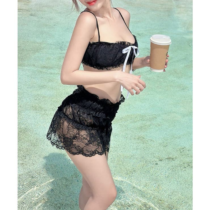 フロントリボンビキニ セクシーショーツ シアーレーススカート付き | SUNSHINE CLOSET | 詳細画像11 