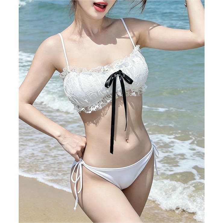 フロントリボンビキニ セクシーショーツ シアーレーススカート付き | SUNSHINE CLOSET | 詳細画像14 