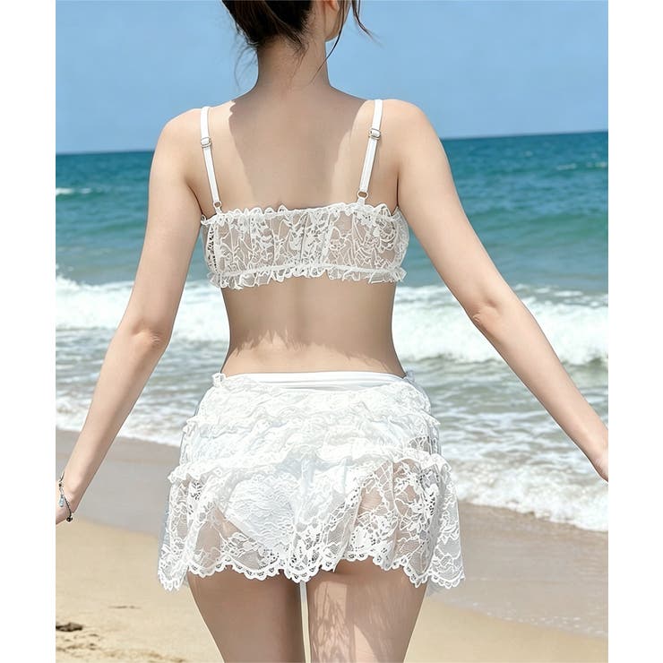 フロントリボンビキニ セクシーショーツ シアーレーススカート付き | SUNSHINE CLOSET | 詳細画像16 