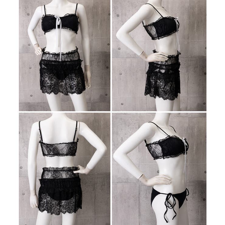 フロントリボンビキニ セクシーショーツ シアーレーススカート付き | SUNSHINE CLOSET | 詳細画像18 