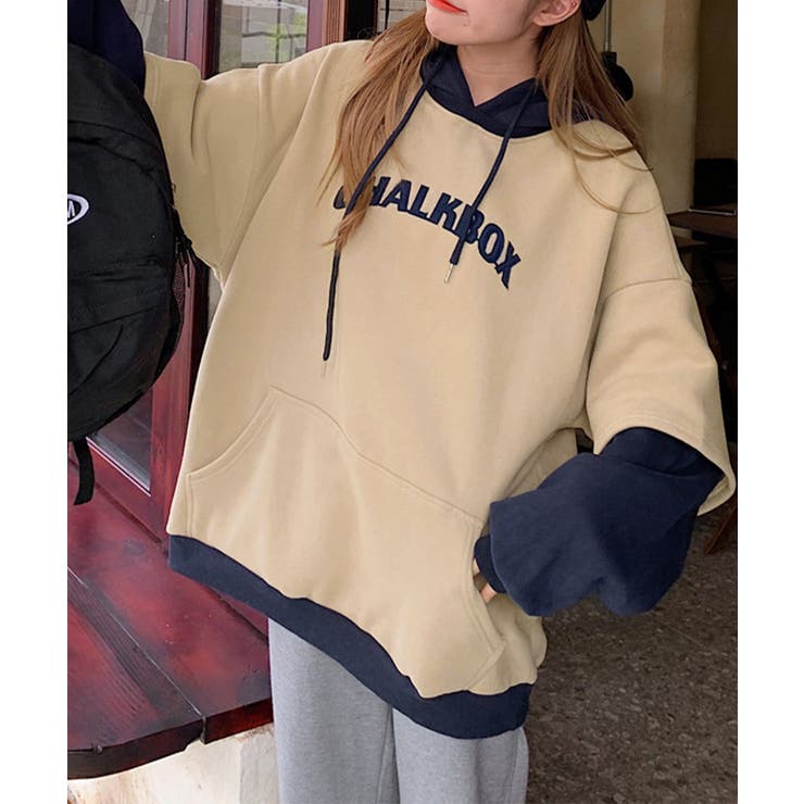 裏起毛 レイヤード風 パーカーレディース | SUNSHINE CLOSET | 詳細画像11 