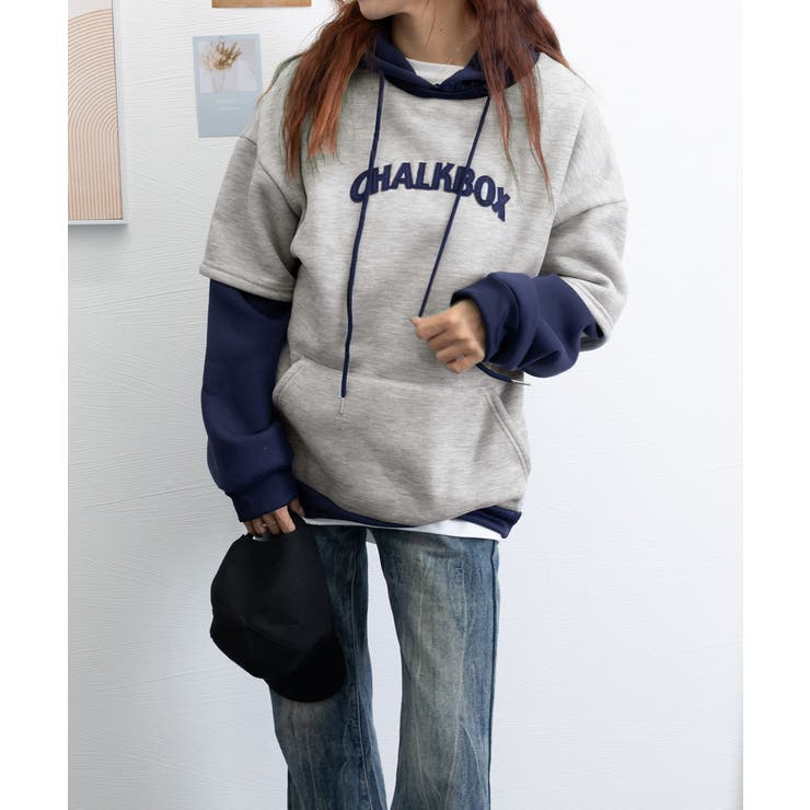 裏起毛 レイヤード風 パーカーレディース | SUNSHINE CLOSET | 詳細画像14 