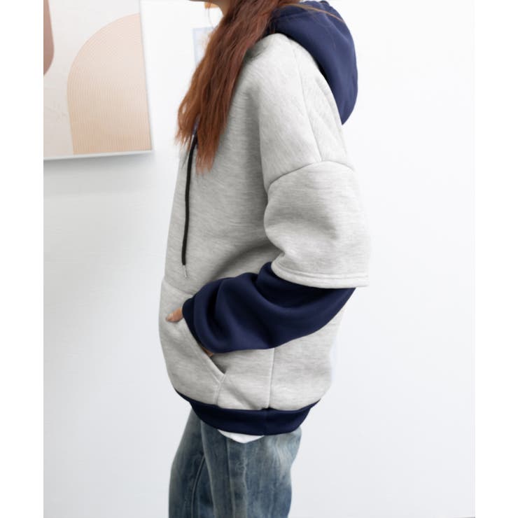 裏起毛 レイヤード風 パーカーレディース | SUNSHINE CLOSET | 詳細画像15 