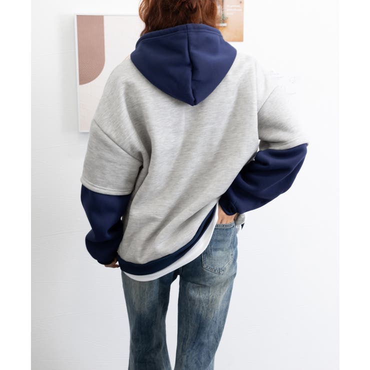 裏起毛 レイヤード風 パーカーレディース | SUNSHINE CLOSET | 詳細画像16 