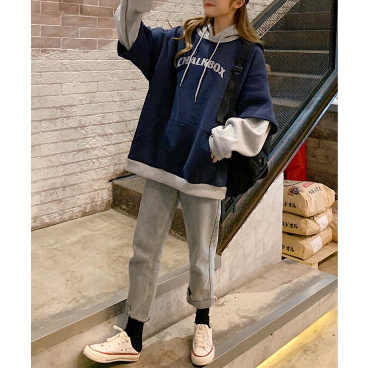 裏起毛 レイヤード風 パーカーレディース | SUNSHINE CLOSET | 詳細画像4 