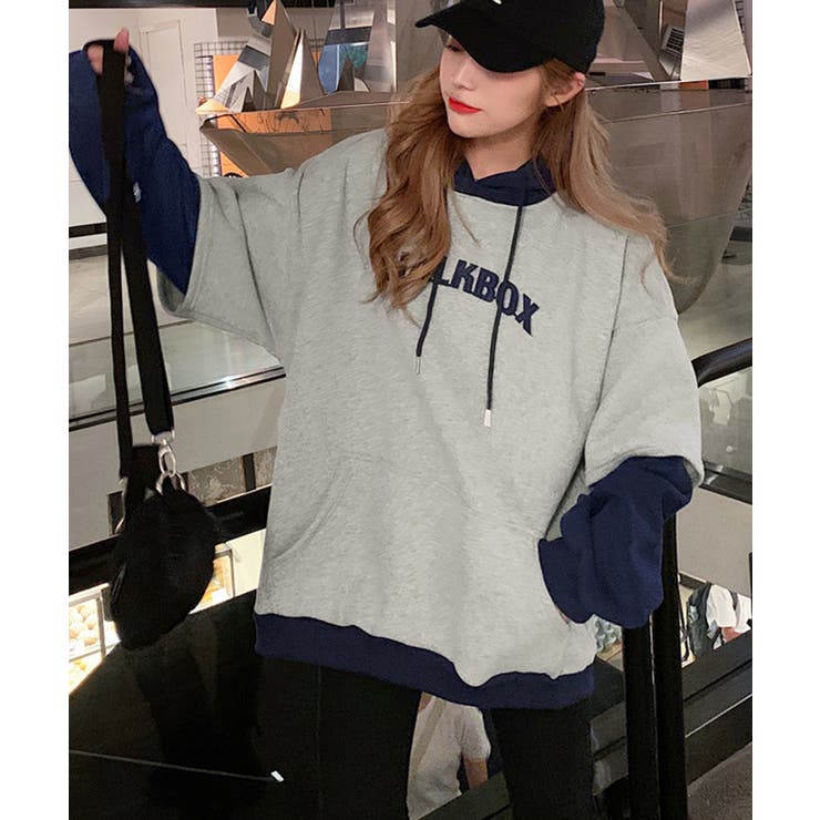 裏起毛 レイヤード風 パーカーレディース | SUNSHINE CLOSET | 詳細画像7 