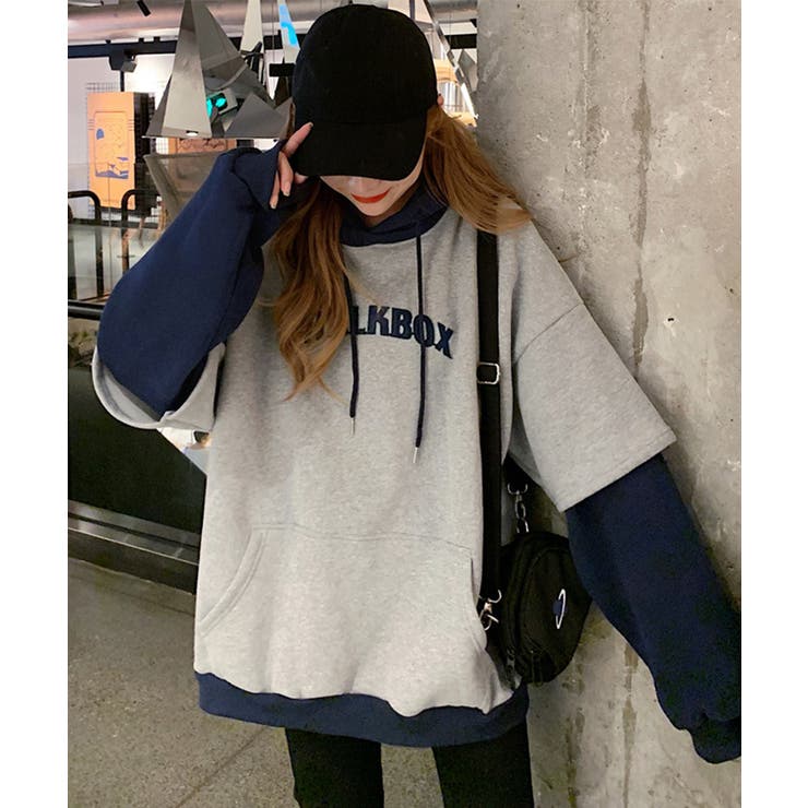 裏起毛 レイヤード風 パーカーレディース | SUNSHINE CLOSET | 詳細画像8 