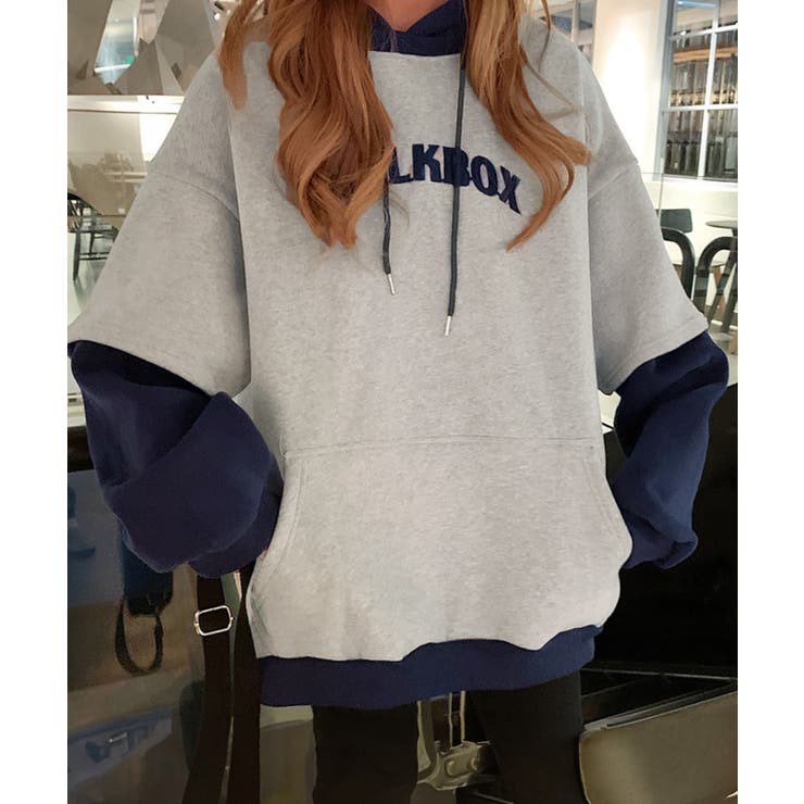 裏起毛 レイヤード風 パーカーレディース | SUNSHINE CLOSET | 詳細画像9 