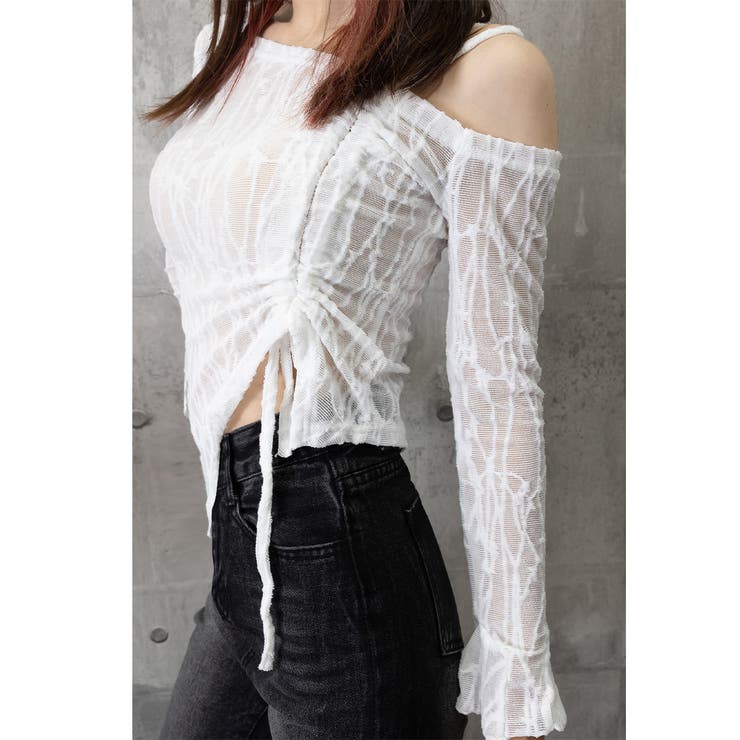 ワンオフショルダーレースTシャツギャザー | SUNSHINE CLOSET | 詳細画像17 