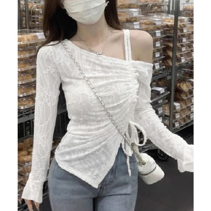 ワンオフショルダーレースTシャツギャザー | SUNSHINE CLOSET | 詳細画像8 