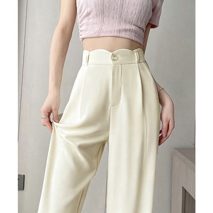 ハイウエスト美脚脚長ロングパンツ 上品イージーパンツ 細見えスラックスきれいめス… | SUNSHINE CLOSET | 詳細画像1 