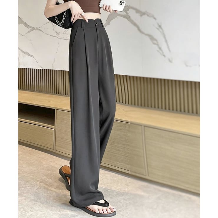 ハイウエスト美脚脚長ロングパンツ 上品イージーパンツ 細見えスラックスきれいめス… | SUNSHINE CLOSET | 詳細画像16 