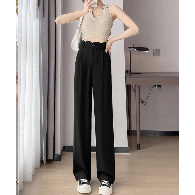 ハイウエスト美脚脚長ロングパンツ 上品イージーパンツ 細見えスラックスきれいめス… | SUNSHINE CLOSET | 詳細画像2 