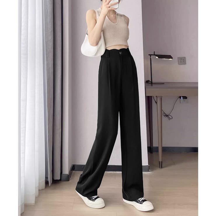 ハイウエスト美脚脚長ロングパンツ 上品イージーパンツ 細見えスラックスきれいめス… | SUNSHINE CLOSET | 詳細画像3 