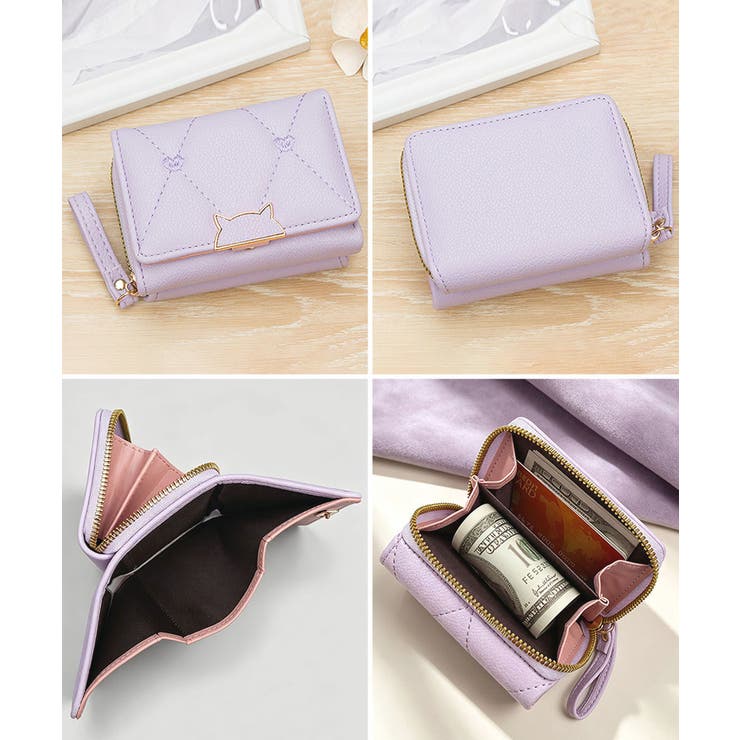 軽量大人かわいい 猫モチーフ小銭入れ お洒落キルティン財布 | SUNSHINE CLOSET | 詳細画像16 