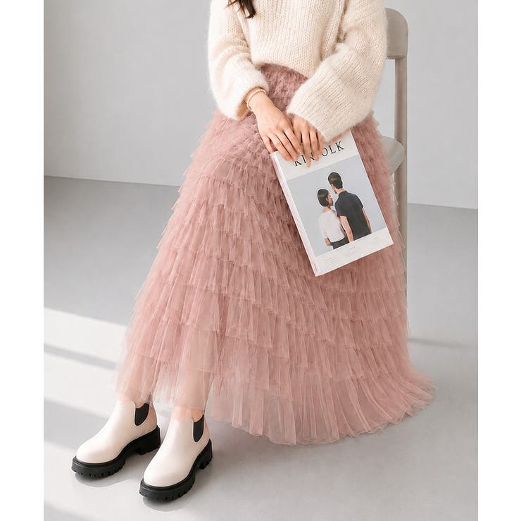 華やか多層チュールフリルスカート上品ロングスカート 立体フレアスカート大人可愛い… | SUNSHINE CLOSET | 詳細画像12 