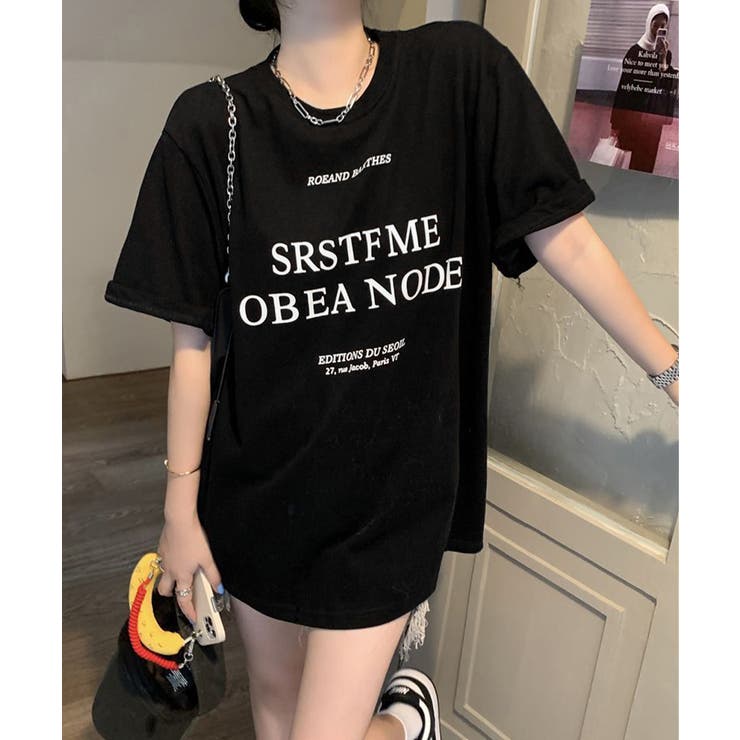 ロゴプリントTシャツ 半袖韓国風トップス | SUNSHINE CLOSET | 詳細画像1 