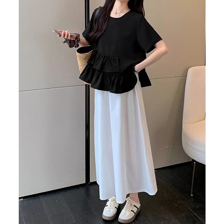 アシンメトリーフリルtシャツ 異素材夏服 | SUNSHINE CLOSET | 詳細画像2 